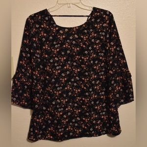 Black Floral Flowy Blouse